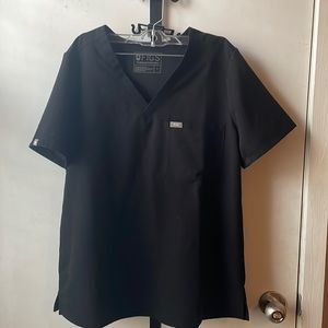 Figs Catarina 1 Pocket Black Scrub Top